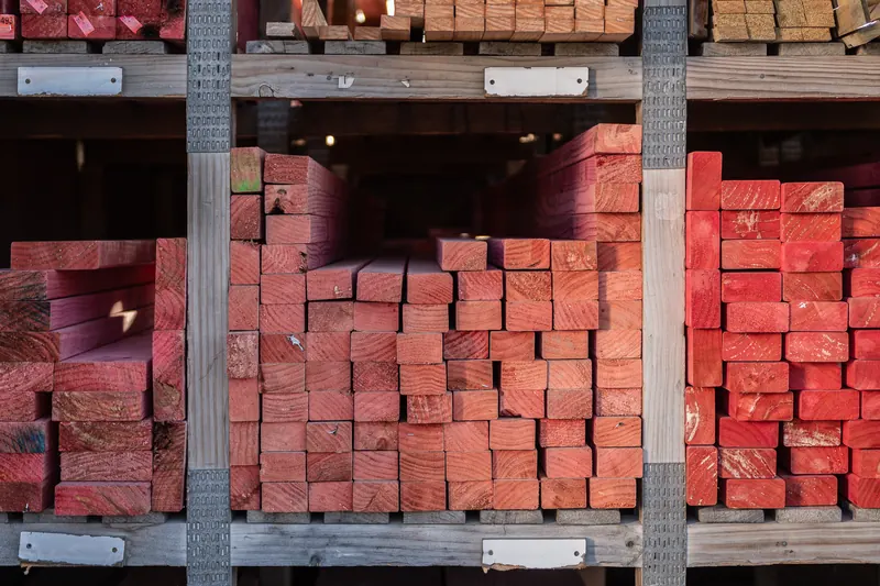 Racks of H4 treated timber at BuildLink Timaru